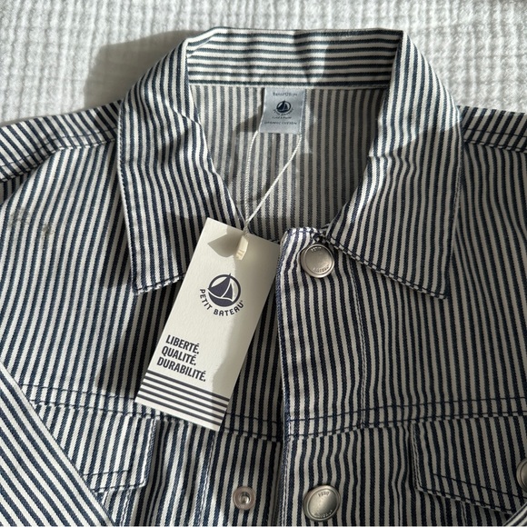Petit Bateau striped denim jacket NWT - Picture 2 of 4